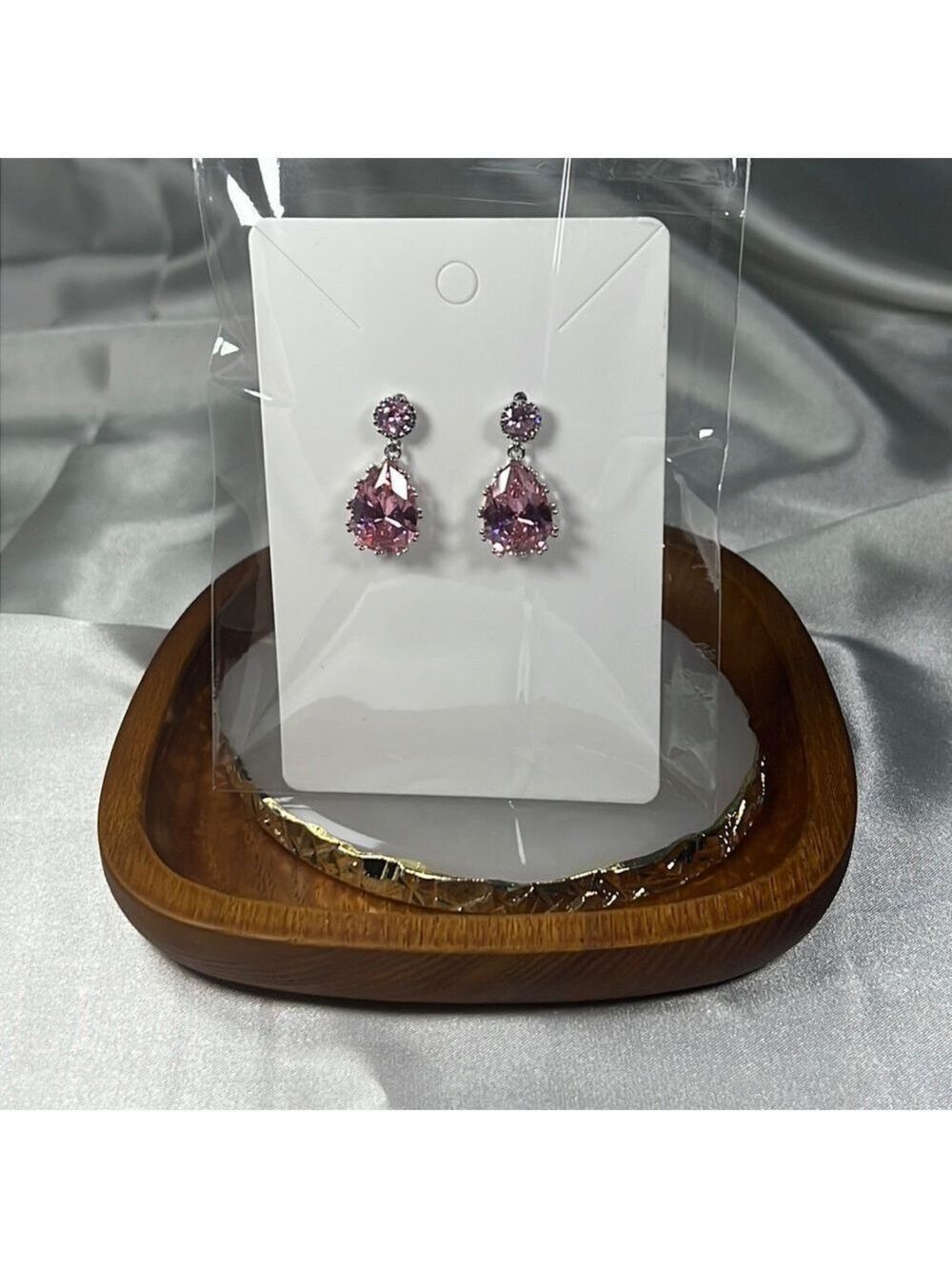 Pink Earring Pear Shape